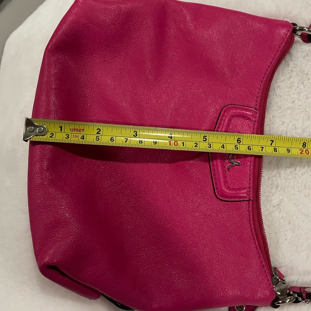 Coach Fuchsia Leather Shoulder Bag - Picture 10 of 11